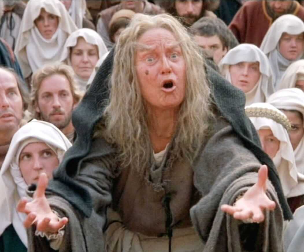 A picture from The Princess Bride: The "Boo" Hag with her arms outstreched